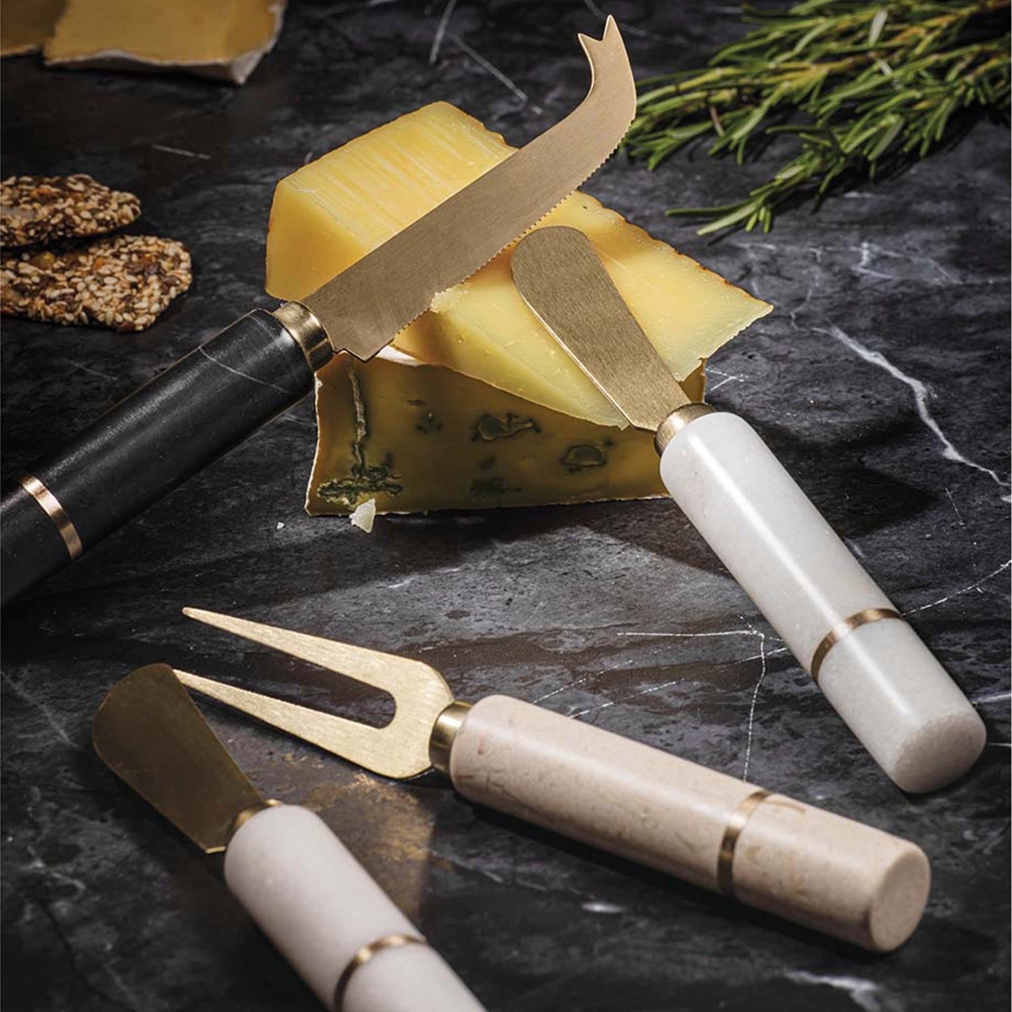 Tempa Emerson Grazing Cheese Knife Set 3pc White Image 2