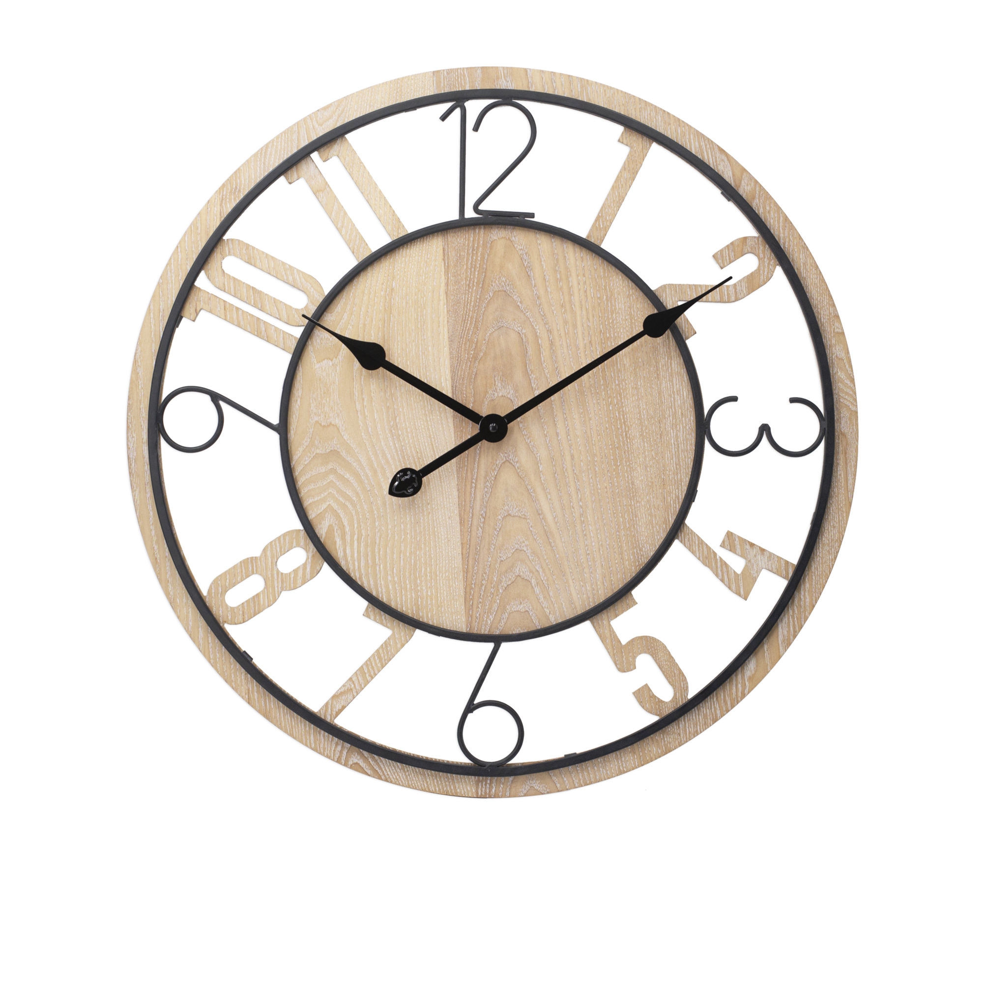 Toki Gabe Wall Clock 60cm Natural Wood Image 1