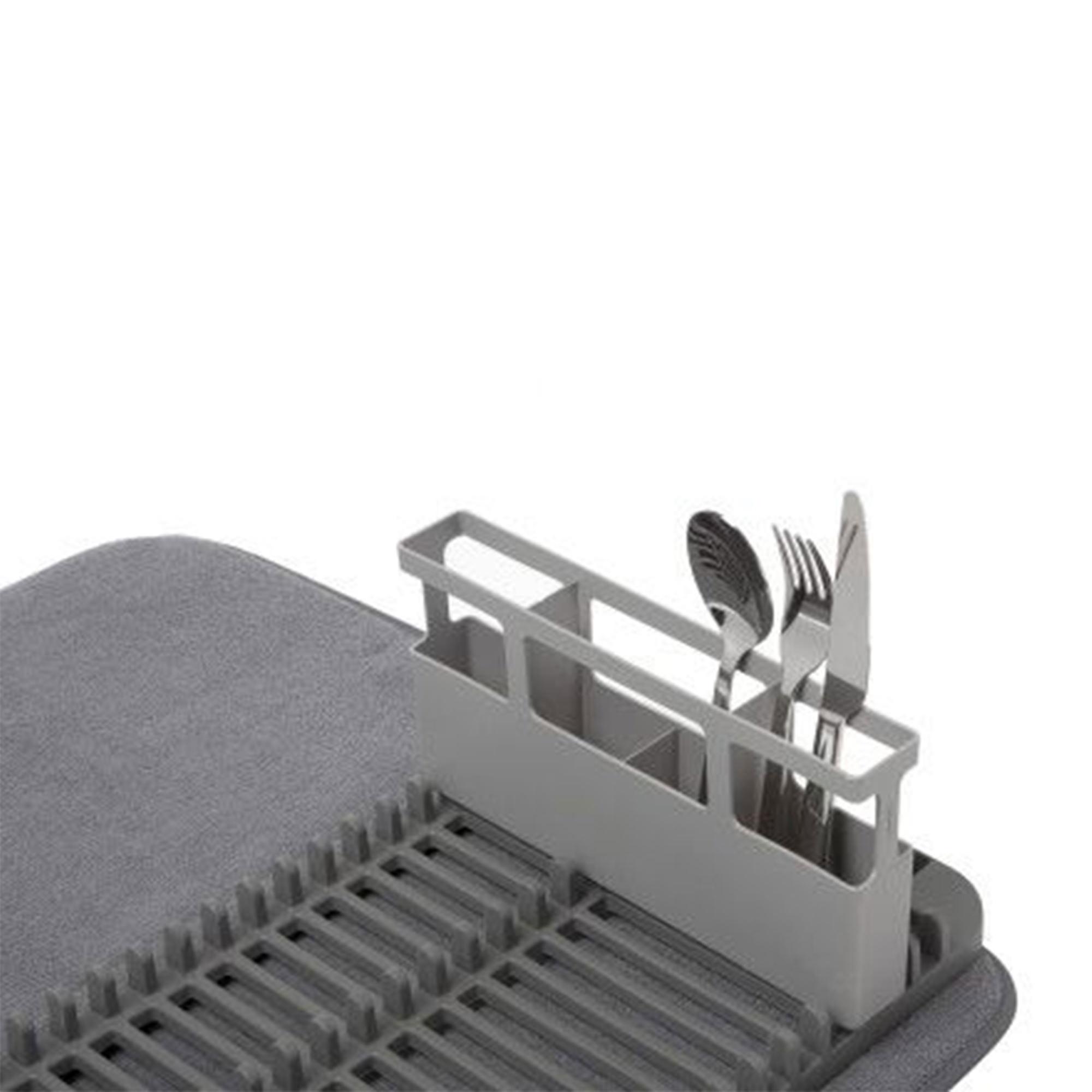 Umbra UDry Dish Rack with Drying Mat Charcoal Image 6