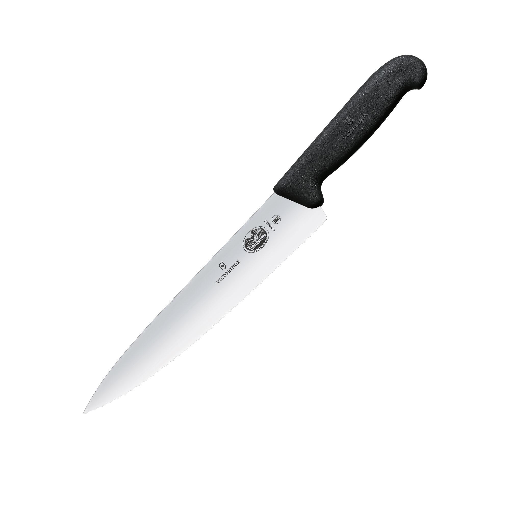 Victorinox Cook's Serrated Carving Knife 22cm Black Image 1