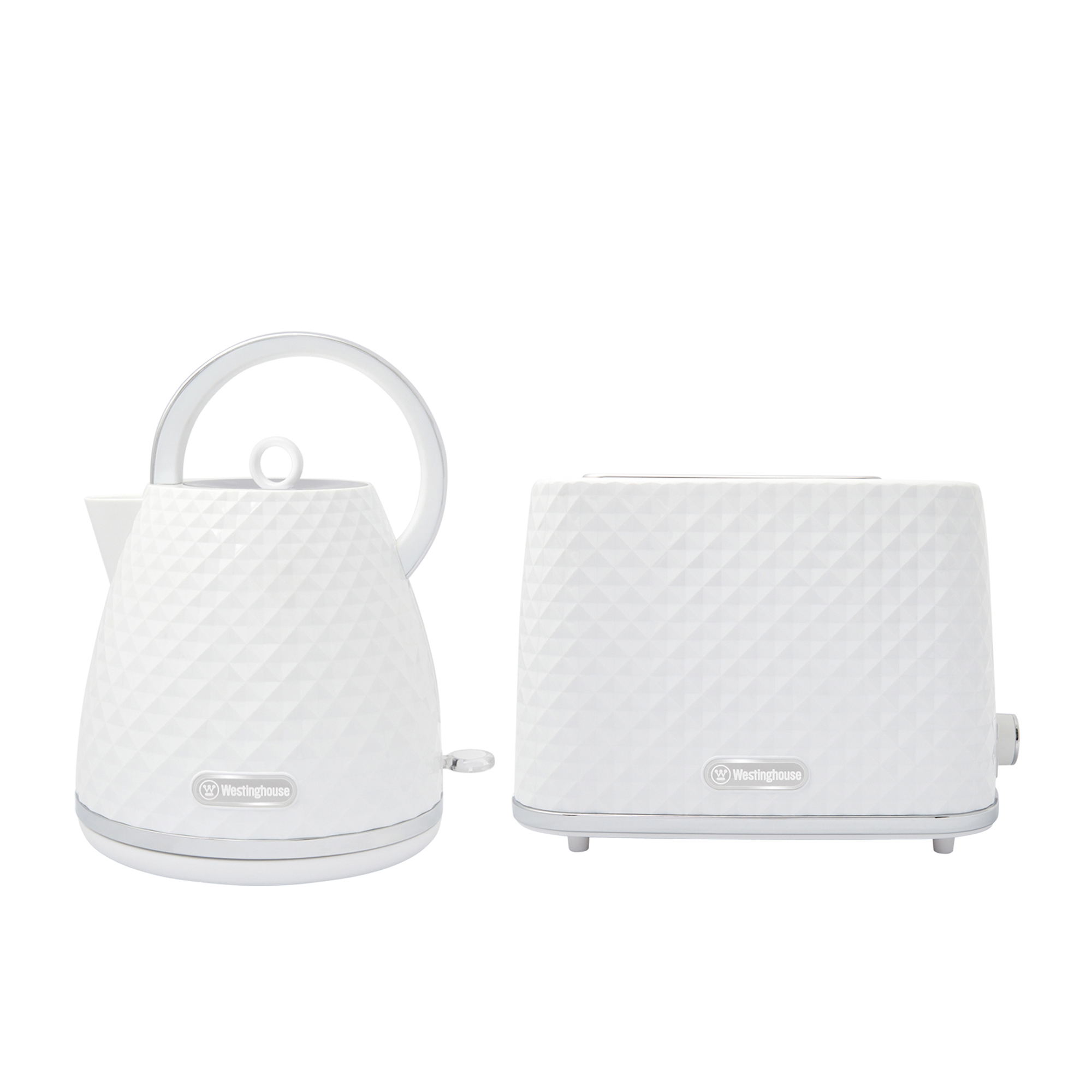 Westinghouse Kettle and Toaster Pack White - Diamond Pattern Image 1