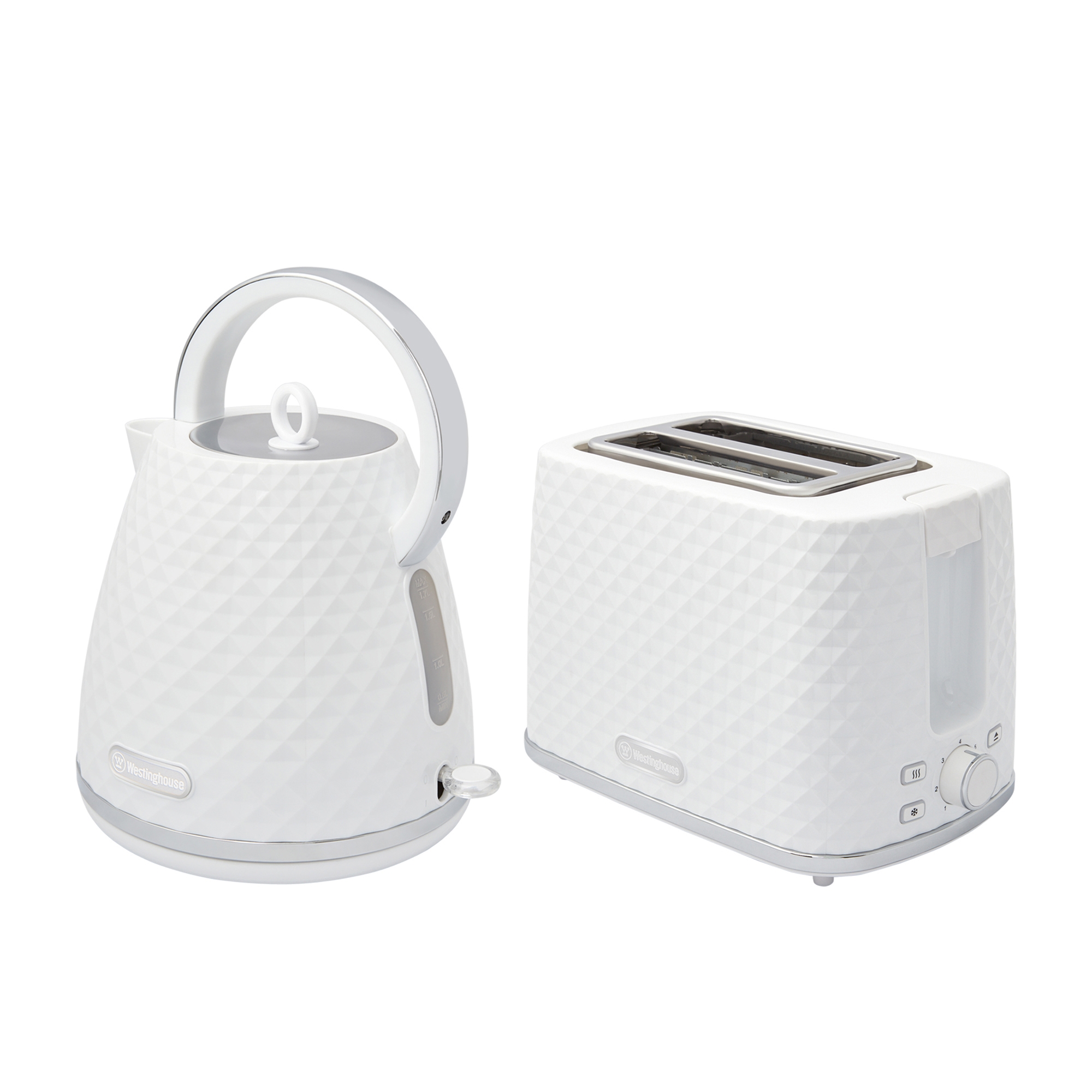 Westinghouse Kettle and Toaster Pack White - Diamond Pattern Image 2