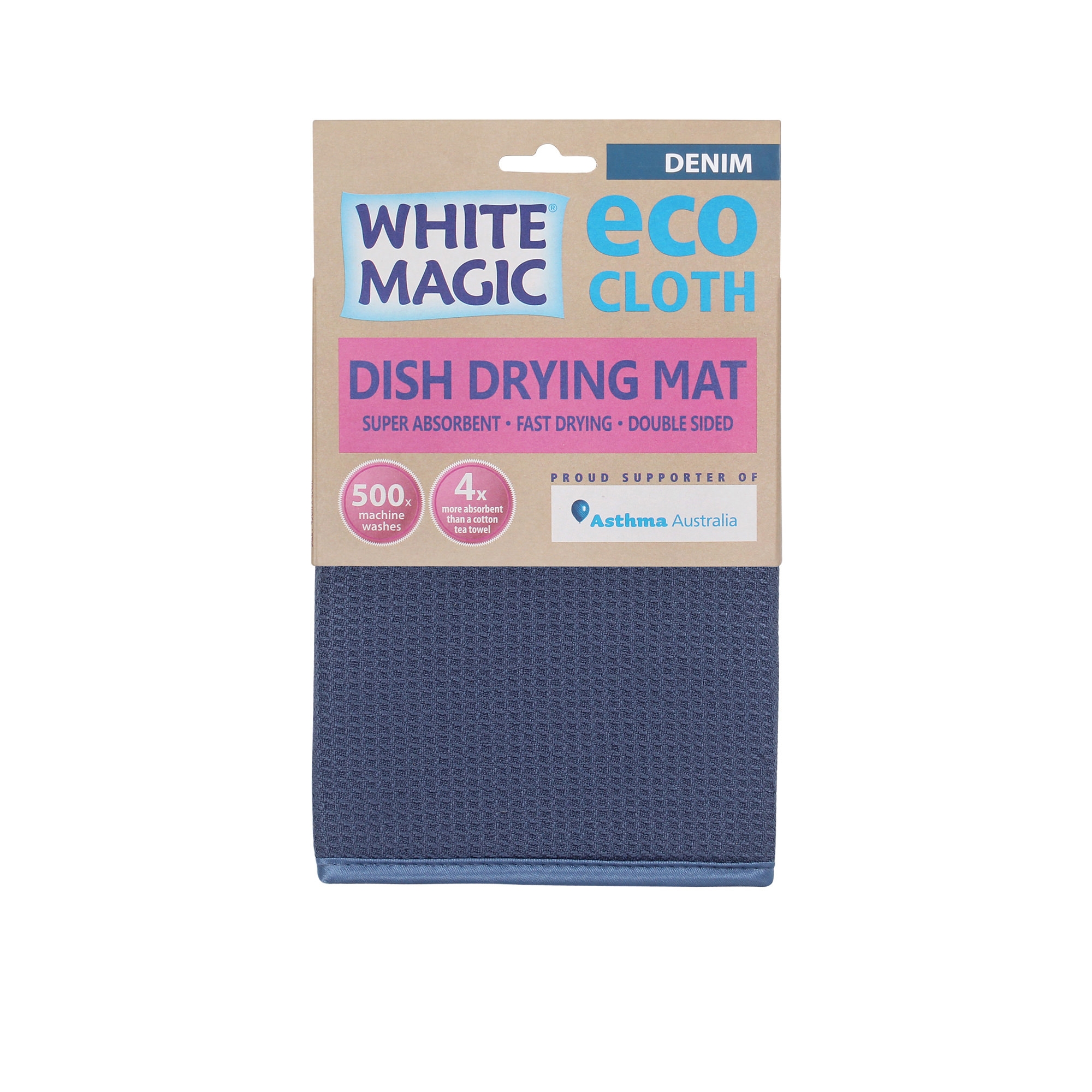 White Magic Eco Cloth Dish Drying Mat Denim Image 2