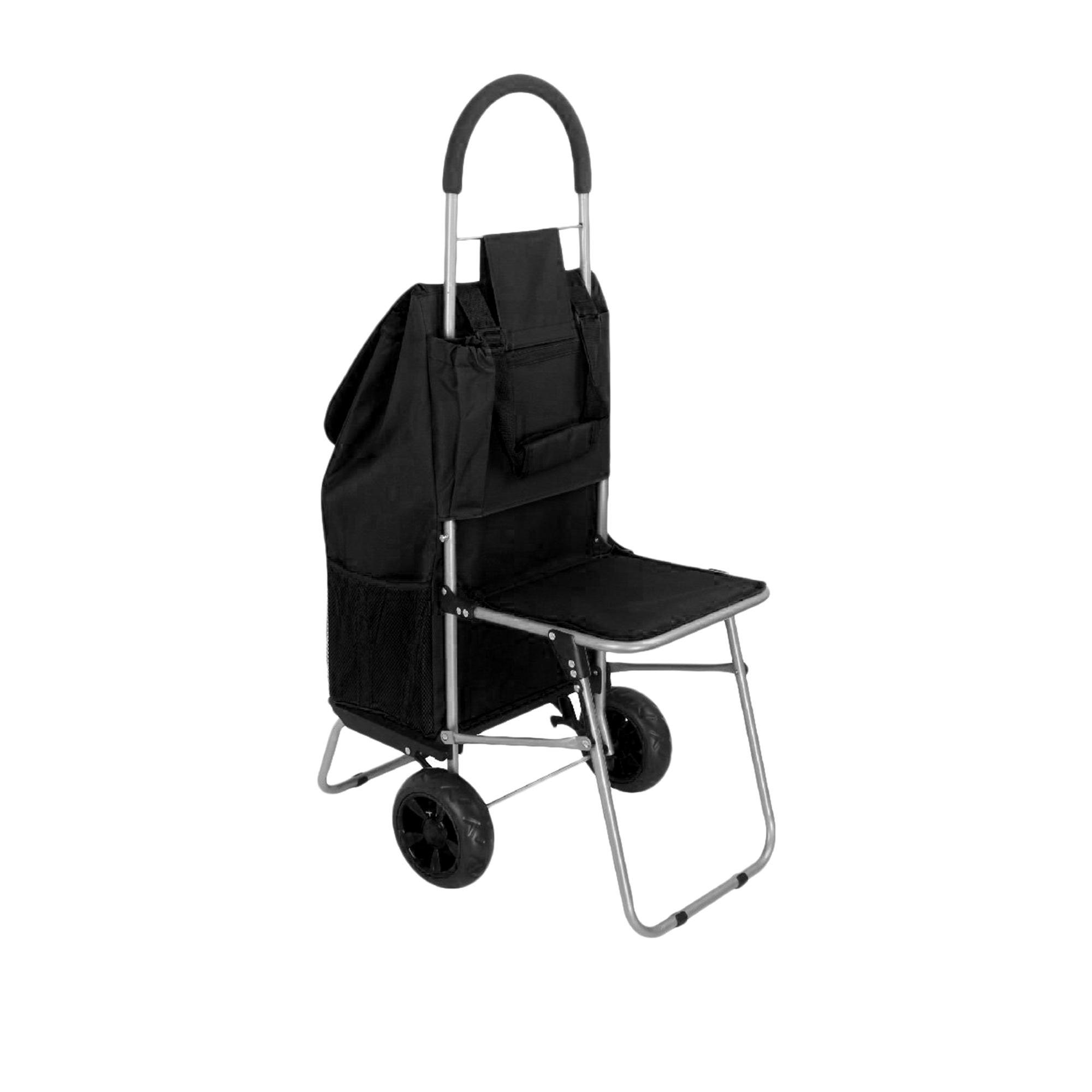 White Magic Handy Trolley with Seat Black Image 3