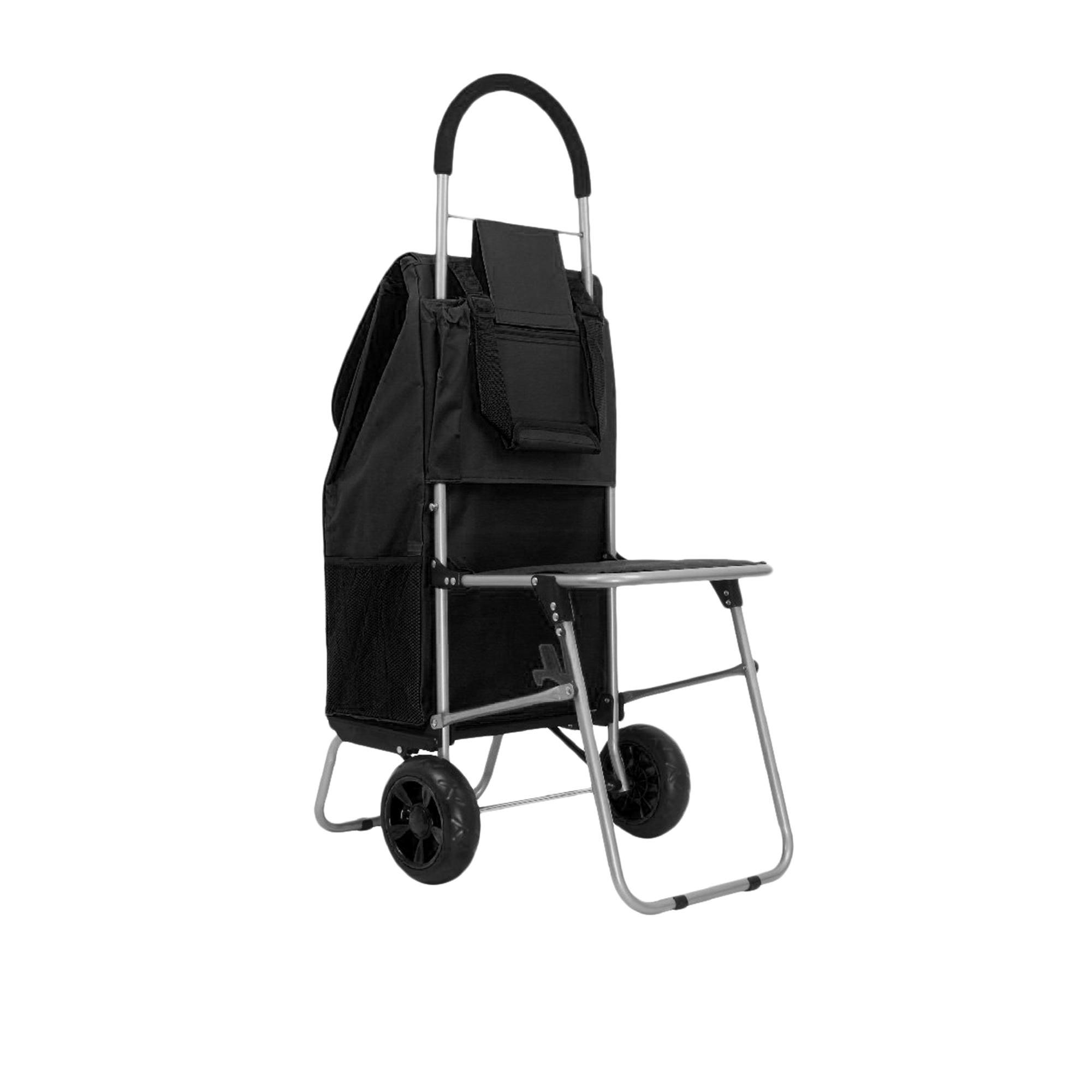 White Magic Handy Trolley with Seat Black Image 4