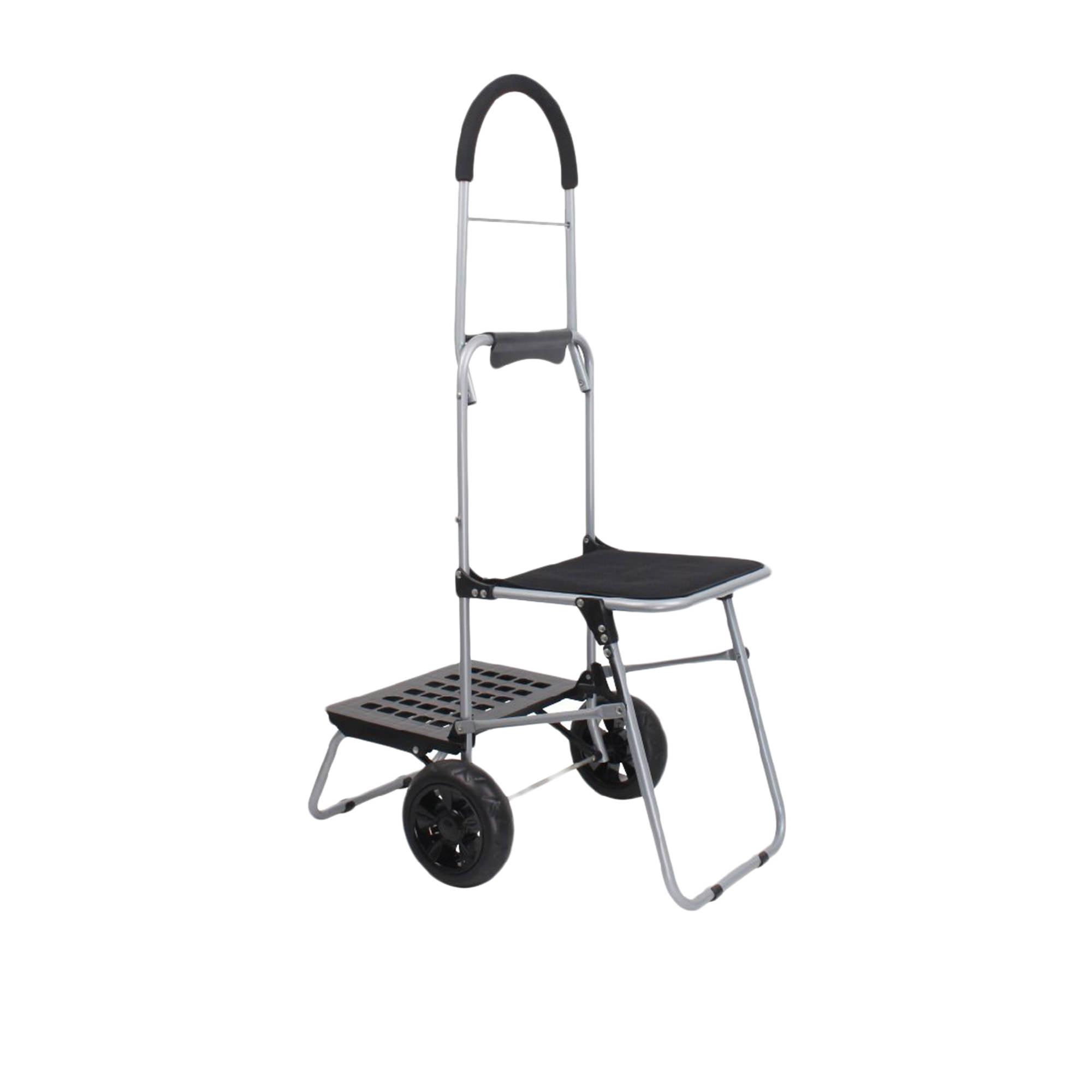 White Magic Handy Trolley with Seat Black Image 5