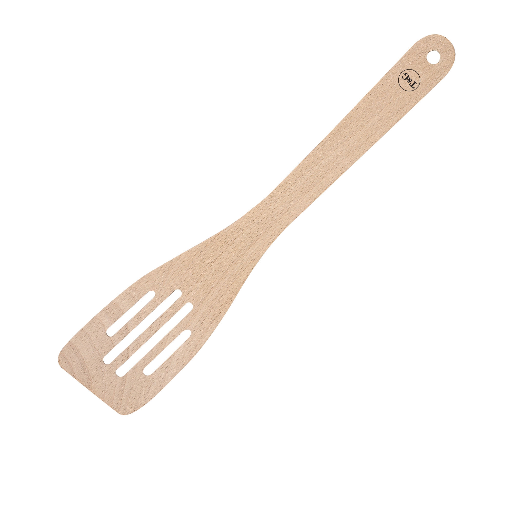 Wild Wood Wooden Curved Slotted Spatula Image 1
