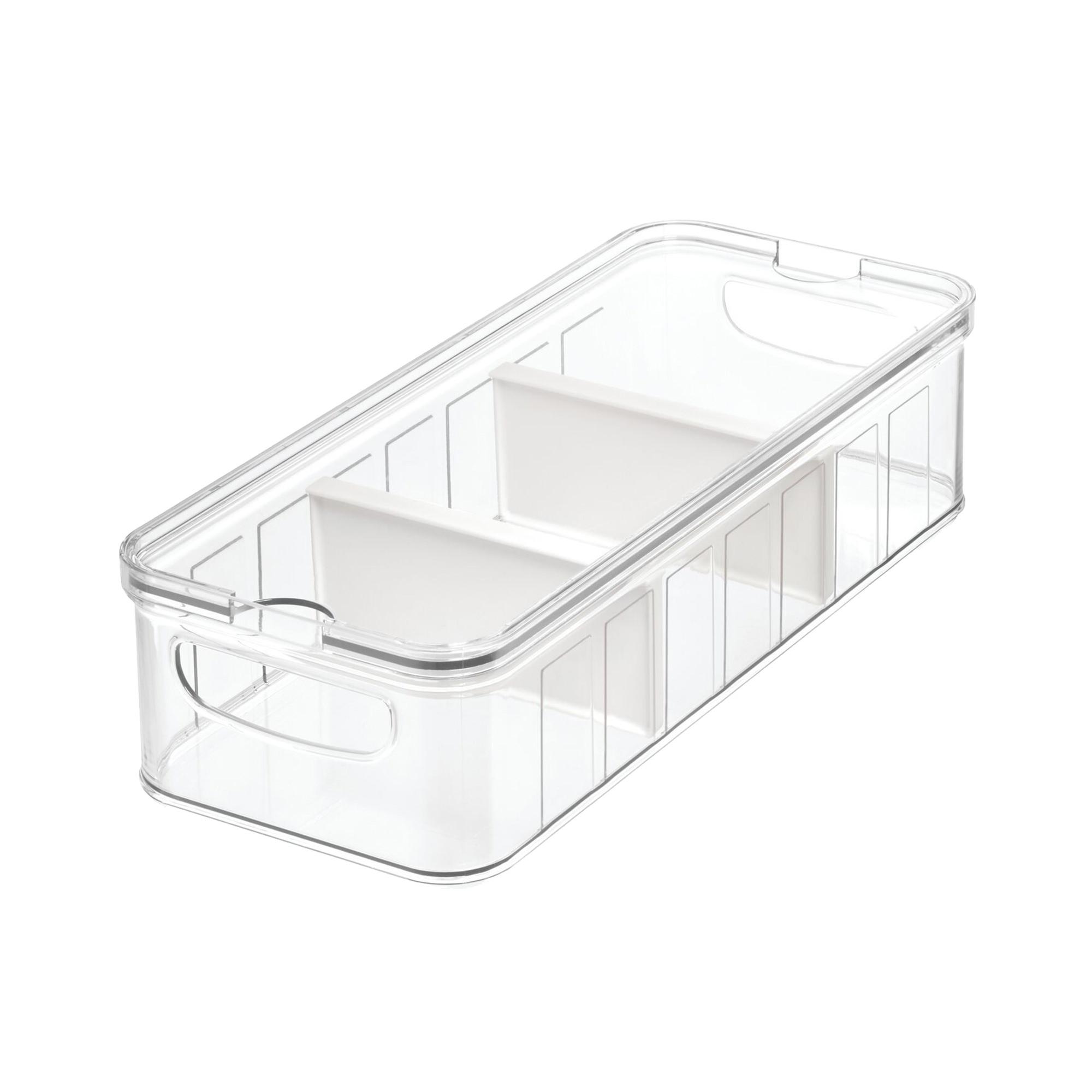 iDesign Crisp Large Bin with Dividers Clear Image 3
