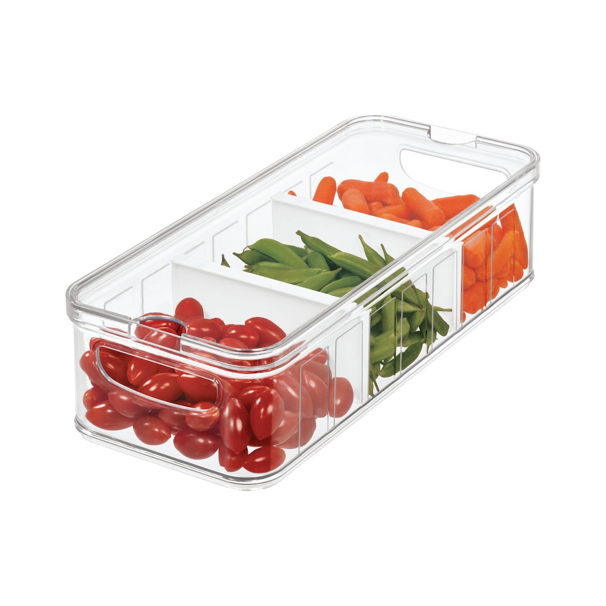 iDesign Crisp Large Bin with Dividers Clear Image 1