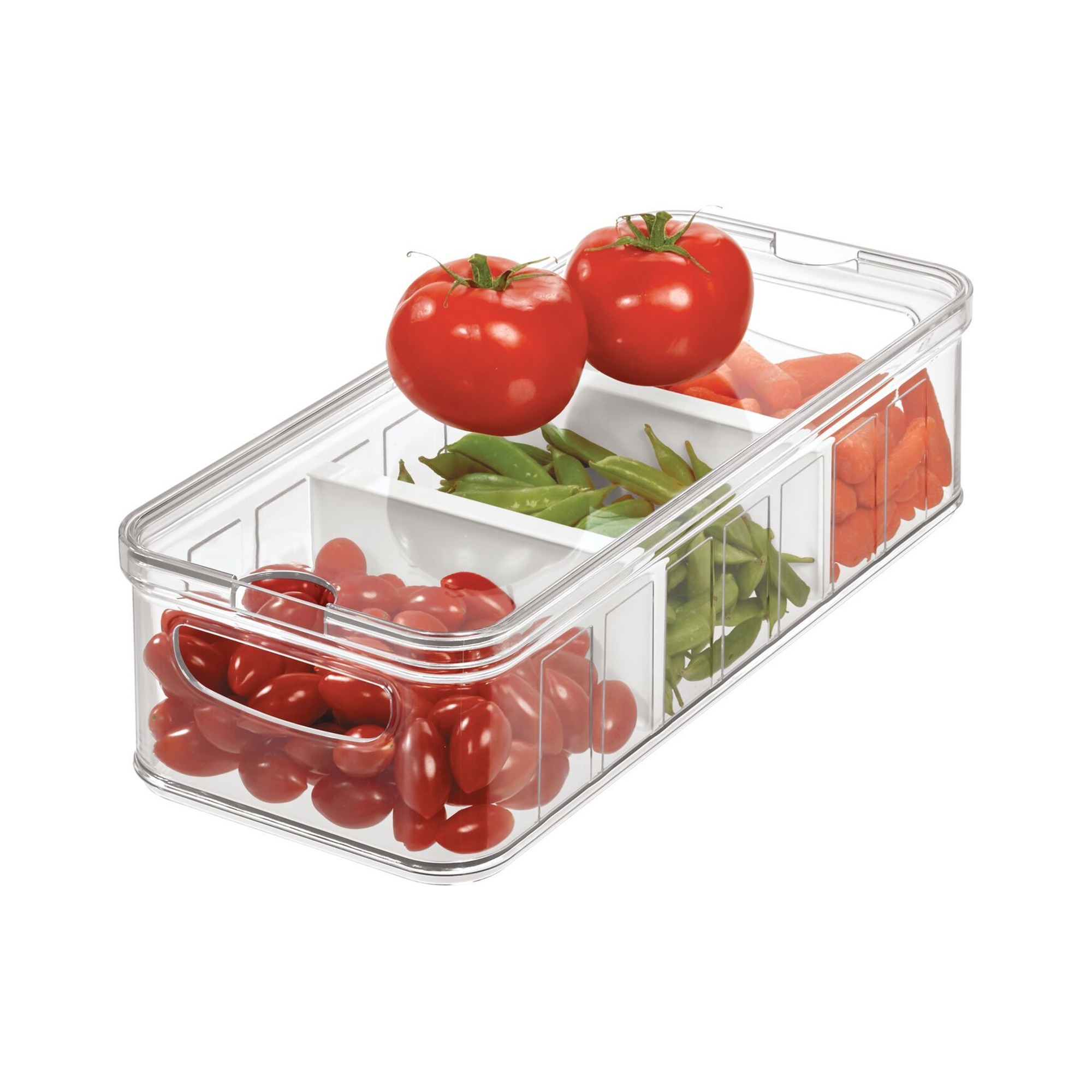 iDesign Crisp Large Bin with Dividers Clear Image 2