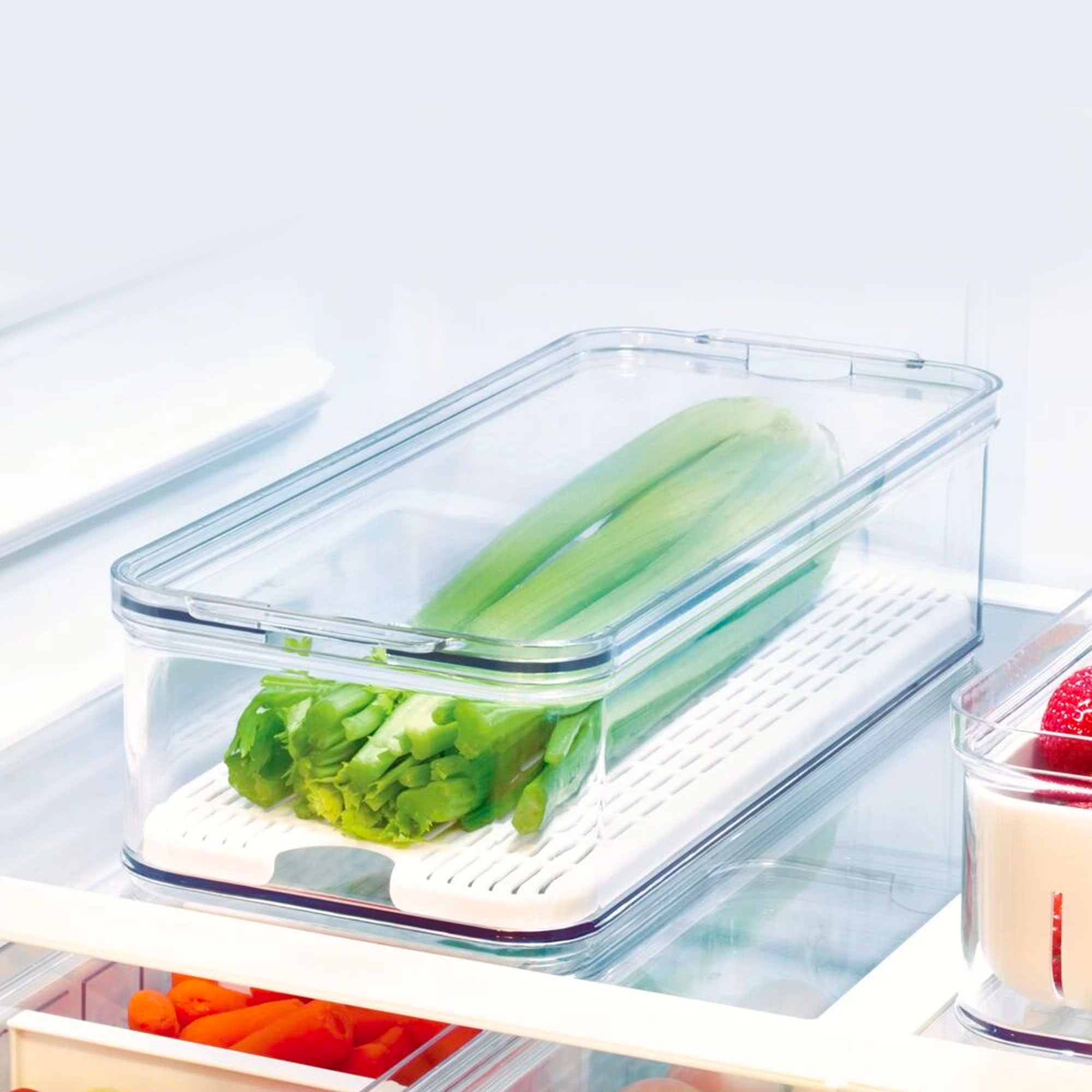 iDesign Crisp Produce Bin with Lid Clear Image 2