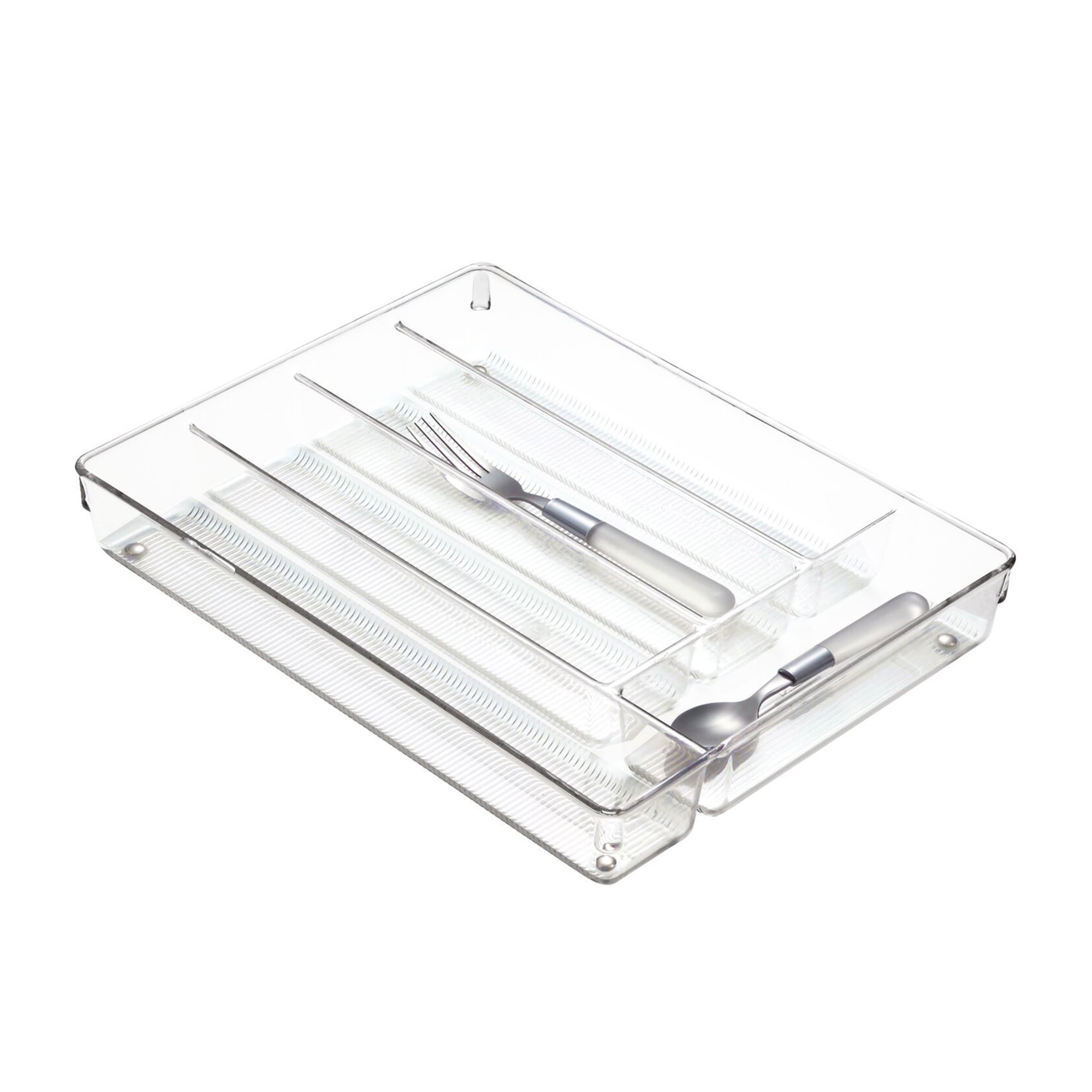 iDesign Linus Cutlery Tray 5 Compartment Clear Image 2