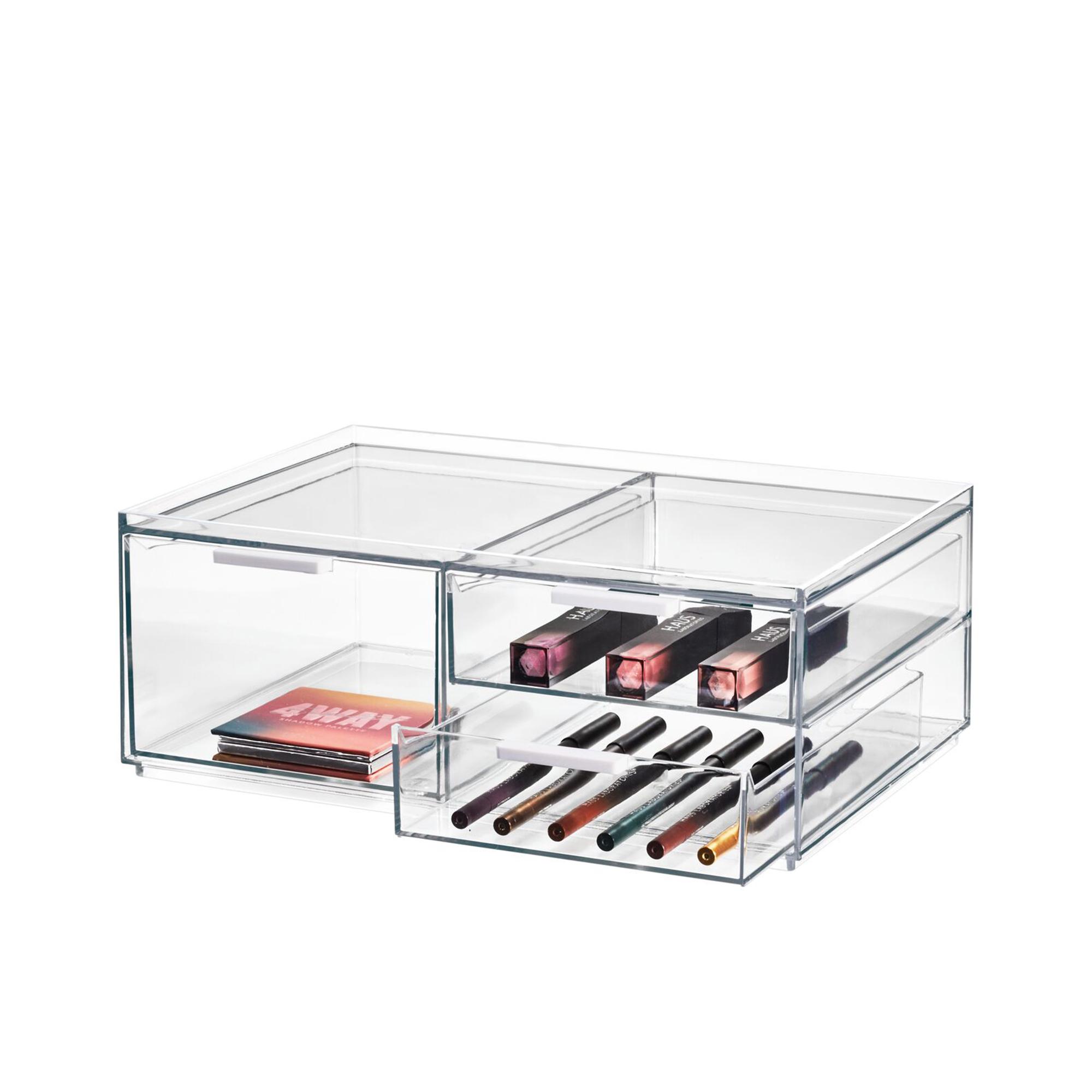 Sarah Tanno by iDesign 3 Drawer Wide Cosmetic Organiser Clear Image 4