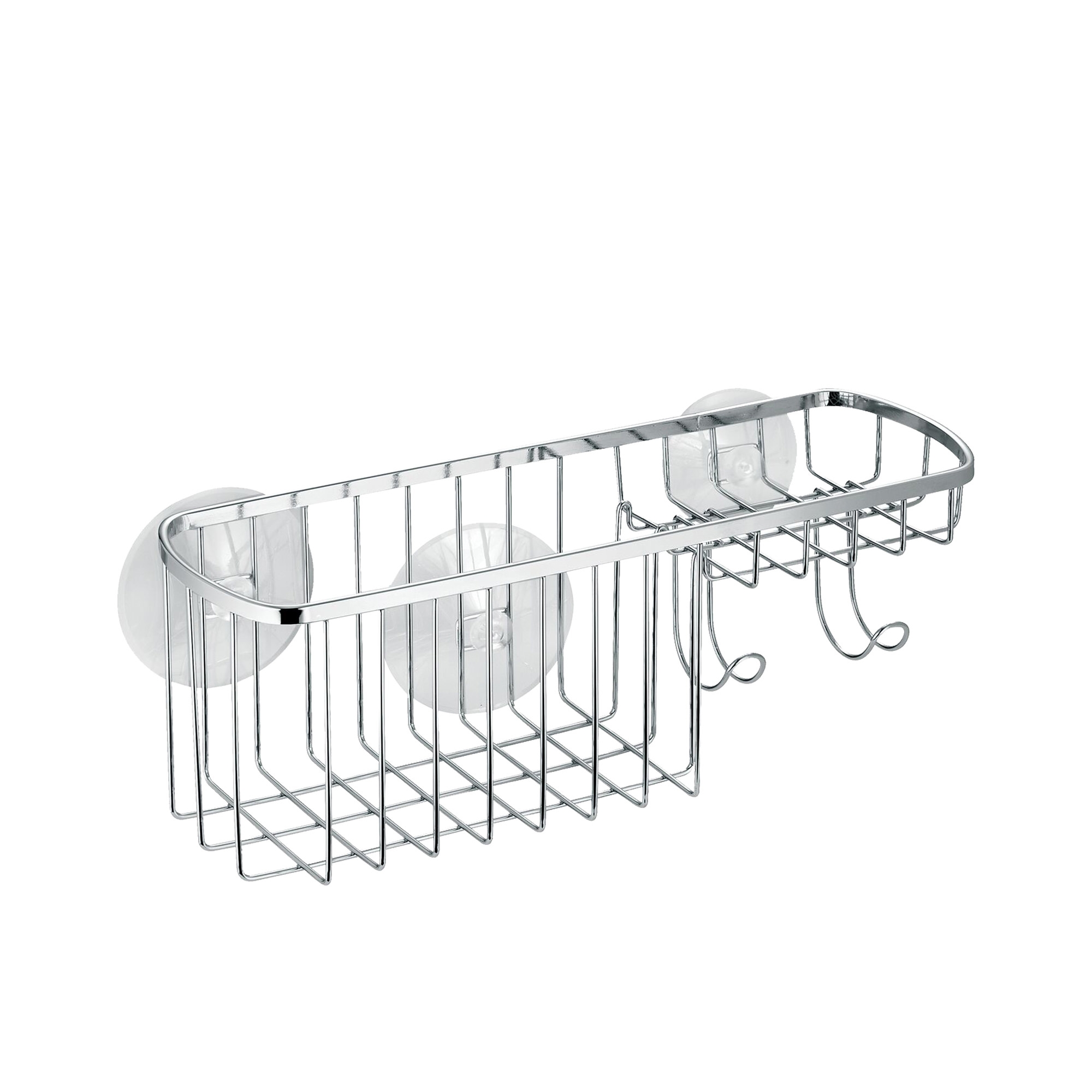 iDesign Stainless Suction Combo Basket Silver Image 1